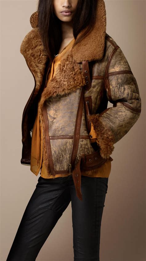 womens burberry shearling aviator jacket|shearling aviator jacket.